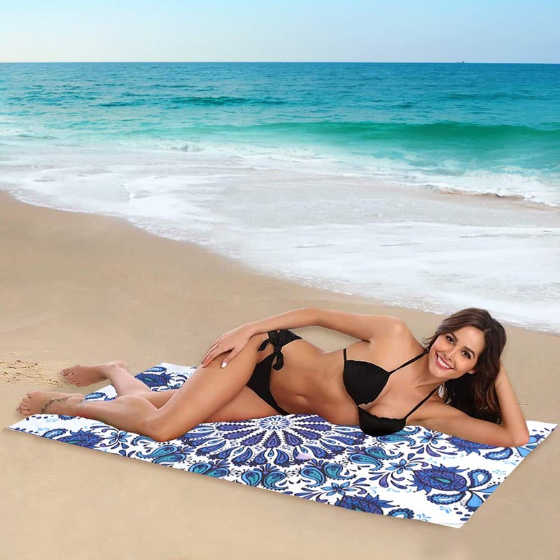 Blue Giraffe Beach Towel, Super Soft, Swim Towel, Microfiber, Bath