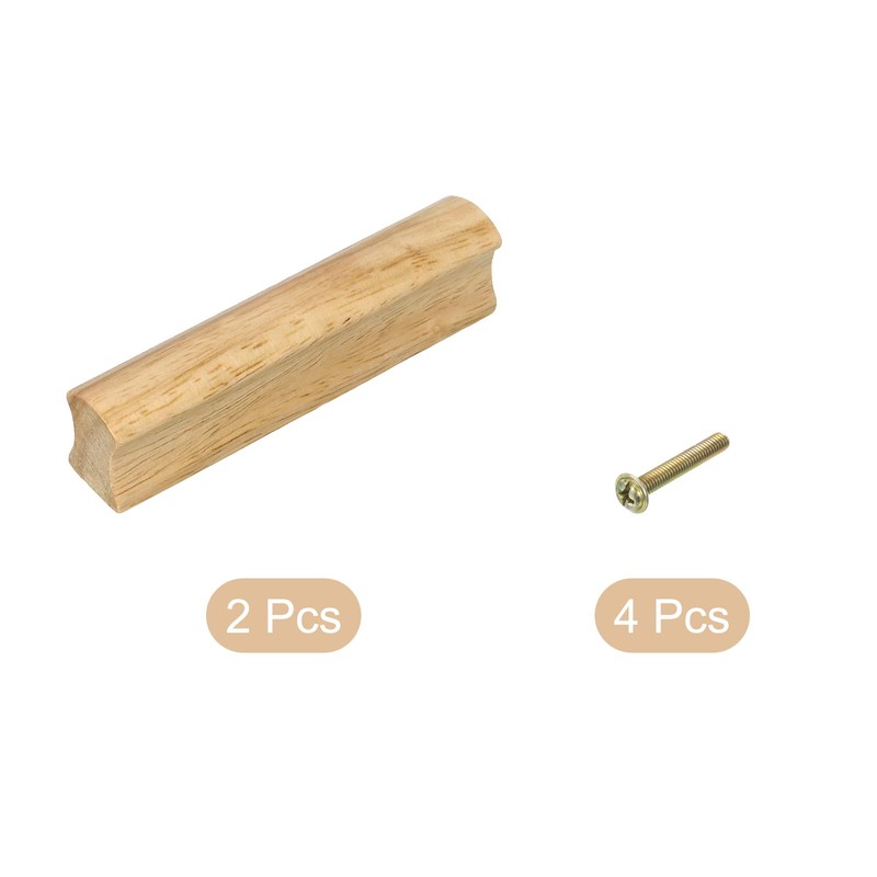 sourcing map 2Pcs Wood Drawer Pulls Handles with Screws Set