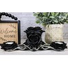 Ebros Gift Gothic Baroque Victorian Black Roses Vines Triple Votive