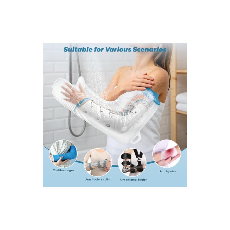 Waterproof Cast Covers for Shower Arm Adult, Reusable Full Arm
