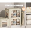 3 Openings Clothes Storage Bins with Metal Frame, Foldable Storage