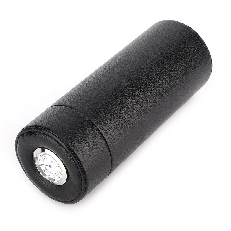 Mini Portable PU Leather Cedarwood Lined Cigar Humidor Storage Pot