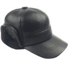Sandy Ting Winter Leather Baseball Cap Earflap Fitted Hats Men