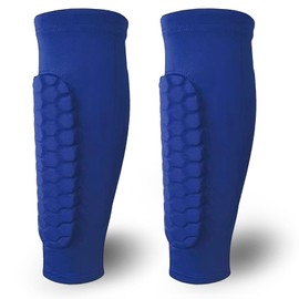 1 Pair Children's Shin Pad Holders, Breathable & Non-Slip Shin Pads Football Men, Calf Protection, Shin Pads, Shockproof, for Boys and Girls (Blue, S)
