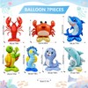 7 Pcs Sea Animal Balloons - Standing Sea Turtle Seahorse