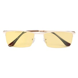 Eyekepper Blue Light Blocking Reading Glasses Half-Rim Computer Readers Eyeglasses-Digital Eyewear-Amber Tinted Lens Reading Glasses (Gold, +2.25)