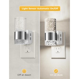 L LOHAS LED Night Light, Plug in Night Light with Auto Light Sensor, Brightness Adjustable with Daylight White 5000K, Wall Sconce-Style Design Nightlight for Bathroom, Hallway, Enterway