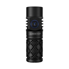 LUMINTOP Thor Mini LEP Flashlight 700 Meter Ultra-Long Range Mini Spotlight Flashlight 18350 Rechargeable Battery Ultra-compact and Lightweight Night Light Ring IPX8 Waterproof LEP Flashlight. - Color: Black