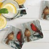 Counterart Absorbent Tumbled Tile Stone Coaster Set - Winter Birds