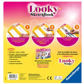 Ravensburger Looky Sketch Book - Small Animals - Creative Leisure - Fashion Drawing - Stylism - Relaxed and Creative Activity - From 6 Years - 18083 - French Version