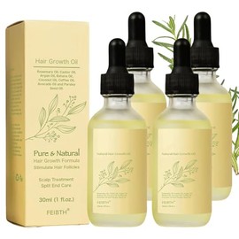 ETRTNVB（paquete de 4）Aceite vegano natural para el crecimiento del cabello，Aceite vegano para el crecimiento del cabello,30ml，Para el crecimiento del 