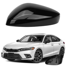 Compatible with Honda Civic 11th Gen 2022 2023 2024 LX EX EX-L Si Sedan Sport Side Mirror Cover, Driver Left Side Mirror Cap Without Turn Signal