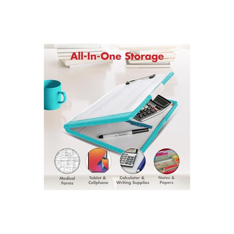 Dexas Slimcase 2 Storage Clipboard with Side Opening, 12.5 x