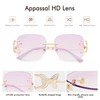 Appassal Oversized Rimless Sunglasses for Women Men Square Butterfly Y2k