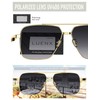 LUENX Polarized Square Aviator Sunglasses for Men, Trendy Retro Oversized