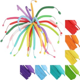 Twisting Long Latex Balloons, 100pcs Thickening Bright Color 260N Balloons for Firework Birthday Party Graduation Wedding Holiday
