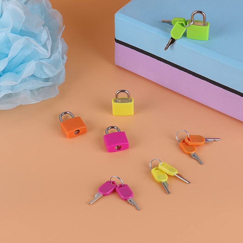 4 Pcs Suitcase Locks with Keys, Small Padlocks Luggage Locks