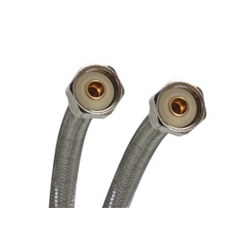 Fluidmaster B4F12 Faucet Connector, Braided Stainless Steel - 1/2 F.I.P. Thread x 1/2 F.I.P. Thread, 12-Inch Length