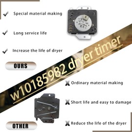 2025 Upgrade W10185982 Dryer Timer Replace WPW10185982 418-618-20-B5 Timer Compatible with Whirlpool Maytag Crosley Kenmore MEDC215EW1 WED4800XQ0 WED4950HW0 WED4800BQ1 WED4815EW1 WED5100VQ1 2-Year Qa