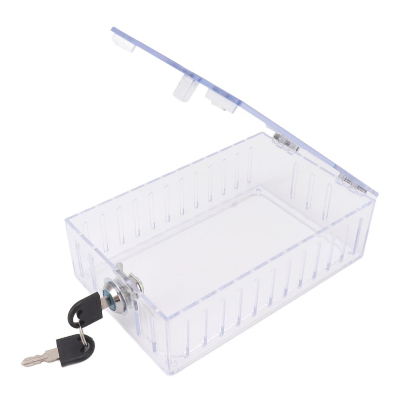 Large Universal Home Locking Thermostat Guard Clear Cover with Key,
