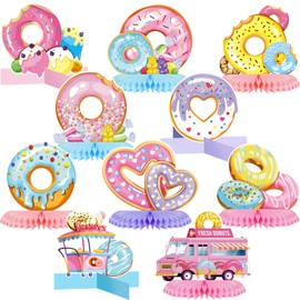 Dianelhall 11 Pieces Donut Table Decorations Donut Time Honeycomb Centerpieces Candyland Party Decorations Donut Grow up Doughnut Birthday Baby Shower Photo Prop Supplies