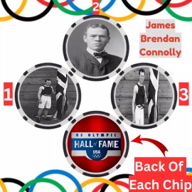 Olympics James Brendan Connolly Track & Field Olympian Set Of 3 Collectible Poker Chips