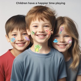 HISUNBEN Temporary Tattoo For Kids,Non-Toxic,Tattoos for Kids,Kids Tattoos Waterproof Cartoon Fake Tattoo,60 Sheets Mermaid Animal Dinosaur Cartoon Tattoo Stickers,Birthday Gift Party Bag Filler