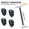 10pcs PU Leather Luggage Tag Straps with Metal Buckle Black
