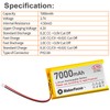 YELUFT 1pcs 3.7V 7000mAh Lithium Polymer Rechargeable Battery with Integrated