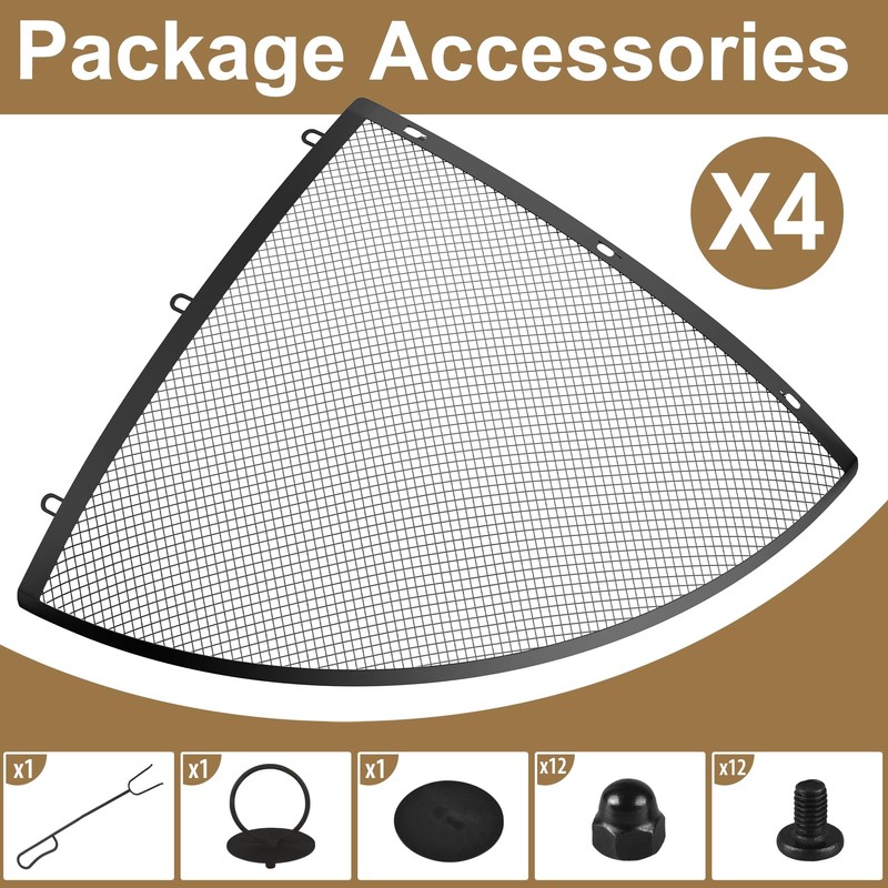 Fire Pit Spark Screen,36inch Heavy Duty Foldable Fire Pit Cover,Outdoor