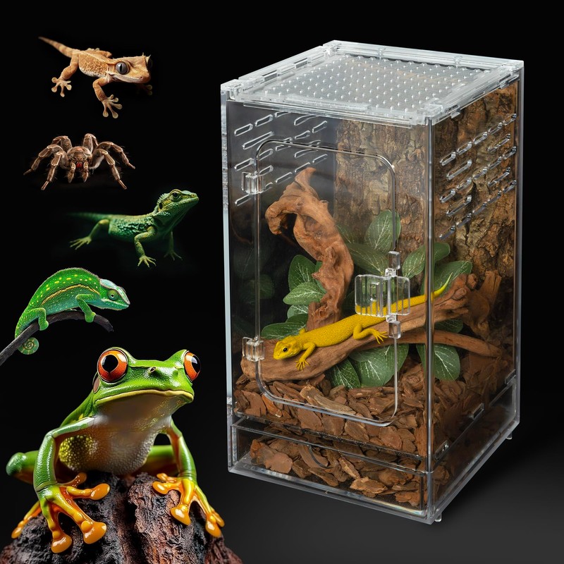 Jumping Spider Enclosure Set,5.9 * 5.9 * 9.84 inch