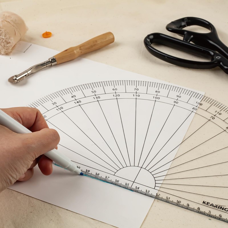 Kearing Large 30cm Clear Protractor for School, Woodworking, Office Supplies,