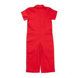 Knuckleheads Kids Monkey Coverall Mechanic Photoshoot Overall for Boys & Girls Jumpsuit Baby Outfit(Red 18 to 24 Months)
