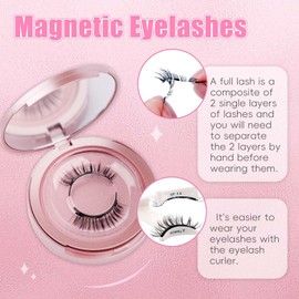 FADLASH 2 Pairs Magnetic Eyelashes with Applicator Waterproof Magnetic Lashes Natural Look Reusable Easy to Wear and Remove(011+H4)