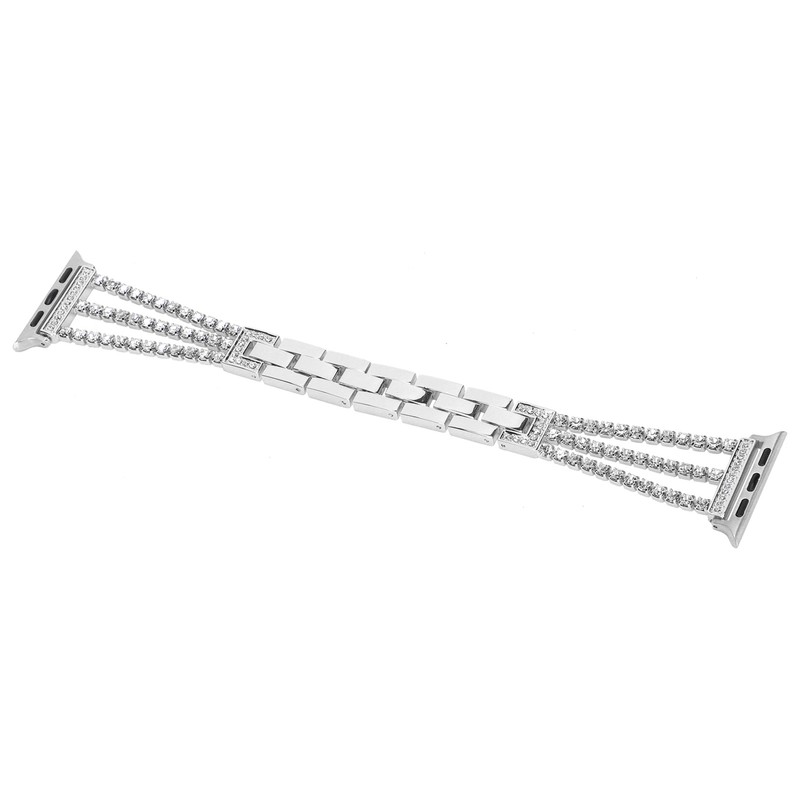 Rhinestone Brass Metal Bracelet Watch Band Strap Replacement for IOS