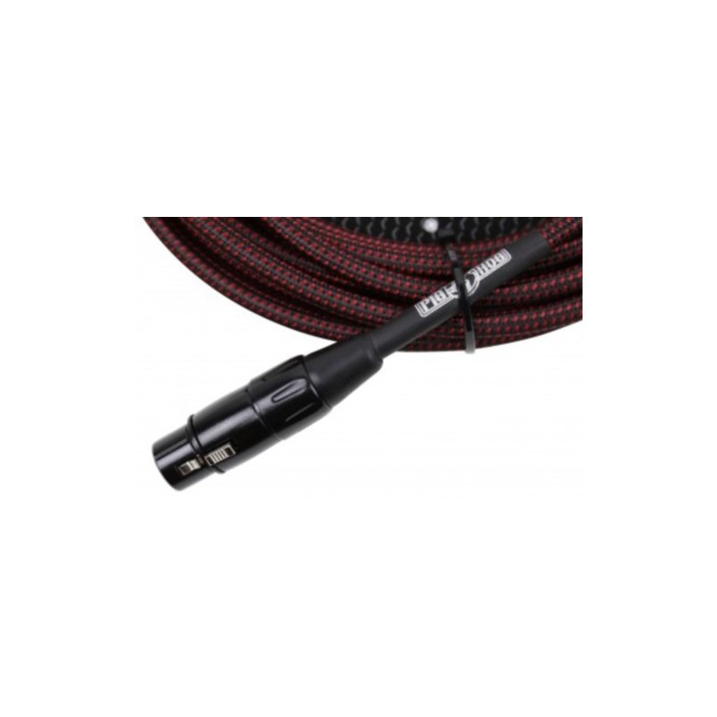 Pig Hog PHM20BRD Black/Red Woven High Performance XLR Microphone Cable,
