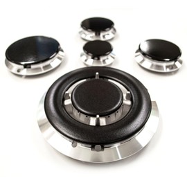 JPshop - Kit 4 Compatible Gas Cooker Compatible with Smeg Complete with 4 Flame Parts and 1 Triple Crown