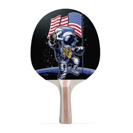 TigerTail Sports Astronauts USA Colorful Design Ping Pong Paddle, Premium 5 Ply Table Tennis Racket (Red on Back)