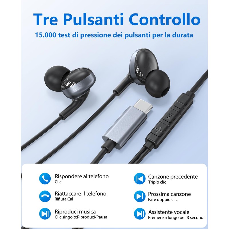 EOUOKU 2er Pack USB C Kopfhörer