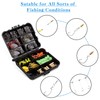 138pcs Fishing Accessories Set with Tackle Box Including Offset Worm