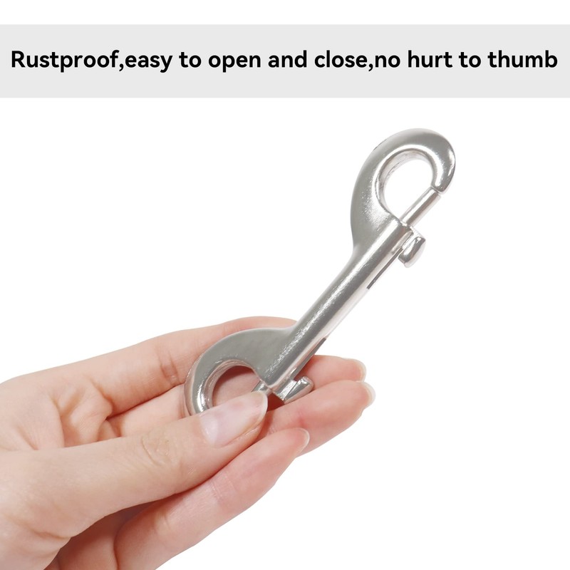 Qaziuy 4Pack Double Ended Bolt Snaps Hook,Stainless Steel Double Ended