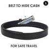 LB LEATHERBOSS Men's Black Leather Money Belt Sizes 32 Through
