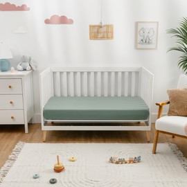 Muslin Fitted Crib Sheet, Extra Soft 100% Muslin Cotton Crib Sheets for Standard Crib and Toddler Mattresses by Comfy Cubs