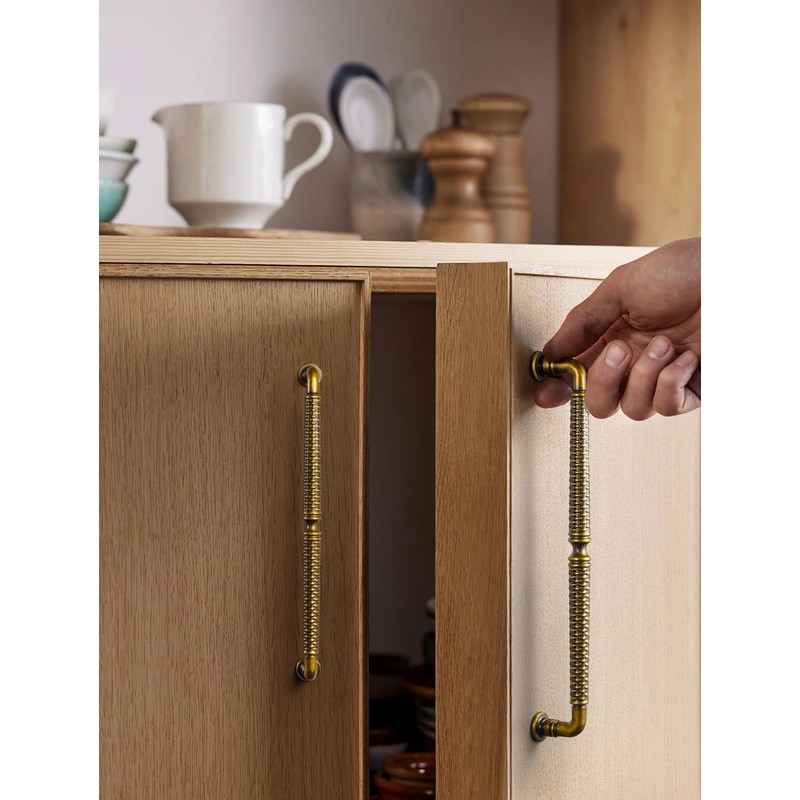 Goo-Ki 6 Pack Woven Cabinet Pulls Antique Brass Drawer Pulls