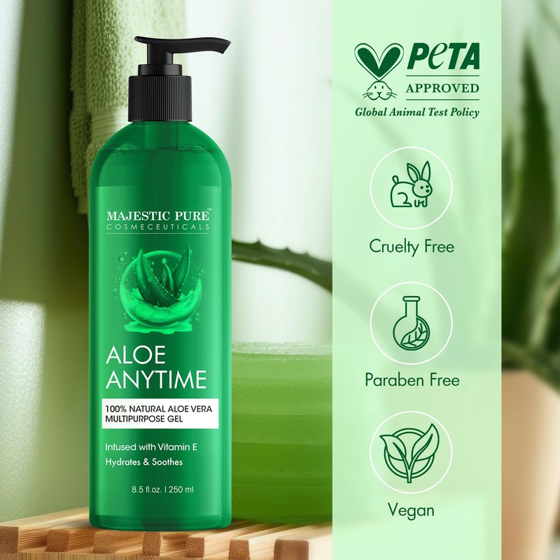 Majestic Pure Aloe Vera Gel for Face and Hair -