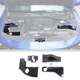 JWWY Engine Side Dust Coolant Bottle Cap Cover Trim Engine Cover Trim Kit Compatible with Dodge Charger Accessories 2011-2024+ ABS Carbon Fiber 4PCS