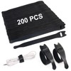 Redamancy Pack of 200 Velcro Cable Ties, Black Reusable Velcro