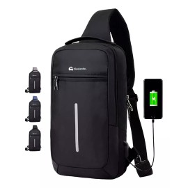 Bluelander Mochila Cruzada Pechera Bandolera Antirrobo Usb Moda Casual
