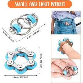 MLRUQRX Pack of 5 Stress Relief Toy Stress Relief Chain Toy Infinite Flip Chain Flippy Chain Game Set for Relieving Tension and Stress for Children with ADHD