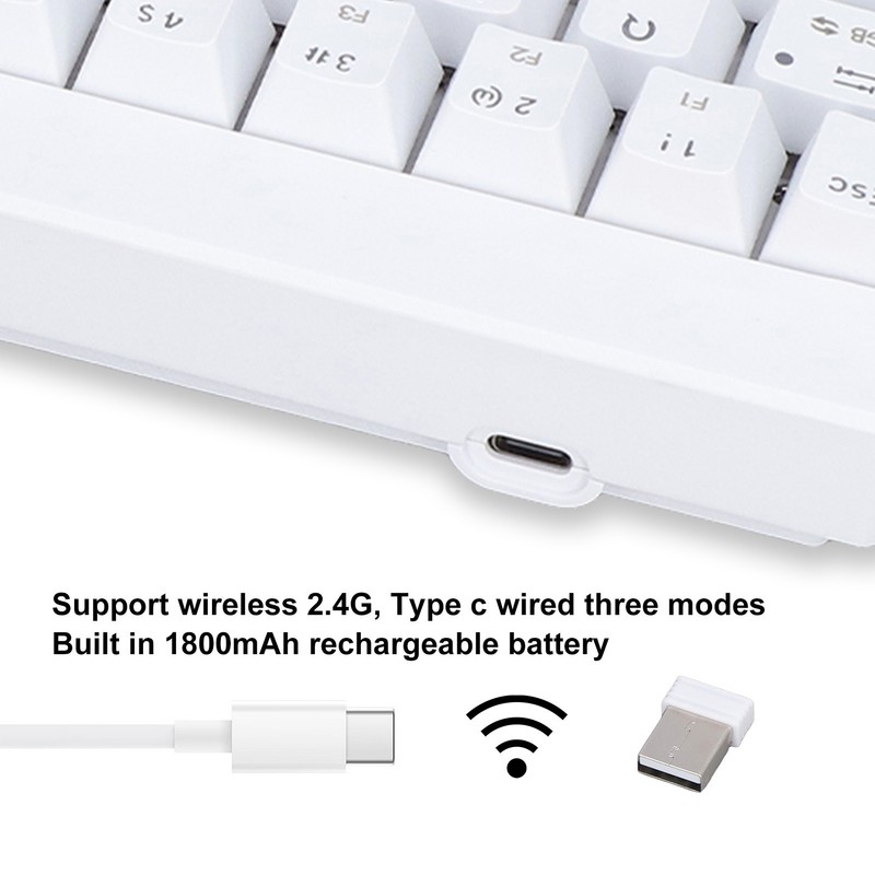Mechanical Keyboard 64 Key Plus RGB 3 Mode Knob Design